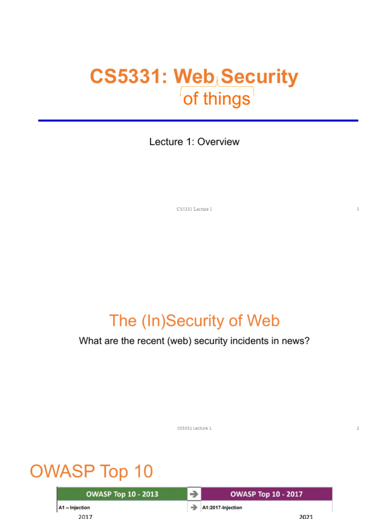 CS5331 Web Security Overview | PDF | Document Object Model | Internet & Web