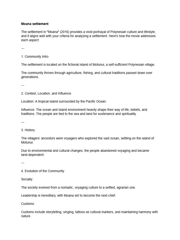 Moana settlement pdf moana 2016 film agriculture