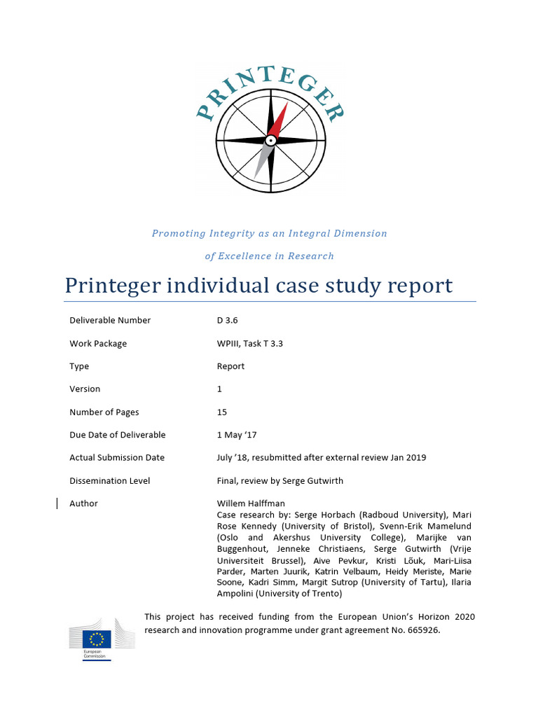 D3 - 6 Report Integrating Case Studies | PDF | Integrity | Policy