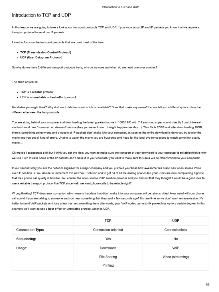 Chap 5 - Introduction To TCP and UDP | PDF | Transmission Control ...