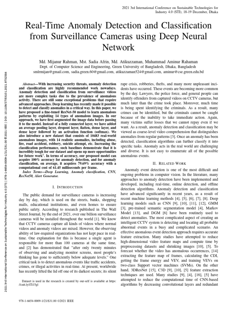 Real-Time Anomaly Detection and Classification From Surveillance ...