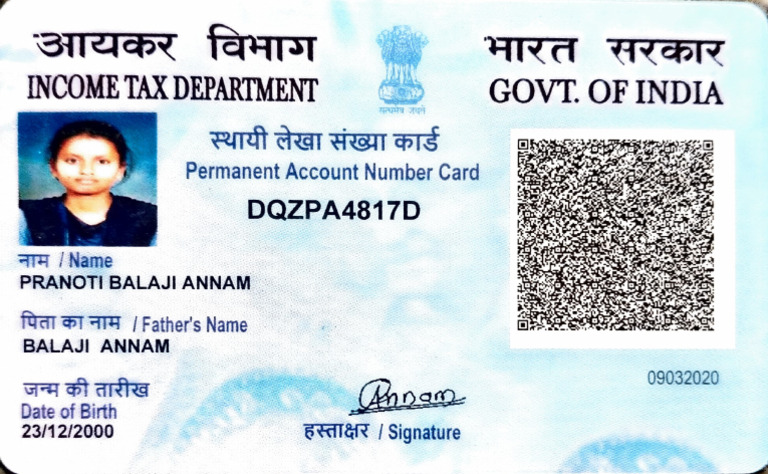 PAN Card Details for Pranoti Annam | PDF