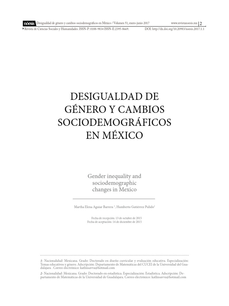 Desigualdad de género en México 2017 | PDF | Discriminación y ...