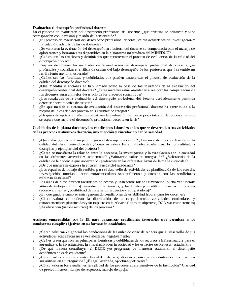 Evaluación del Desempeño Docente y Calidad | PDF | Evaluación | Maestros