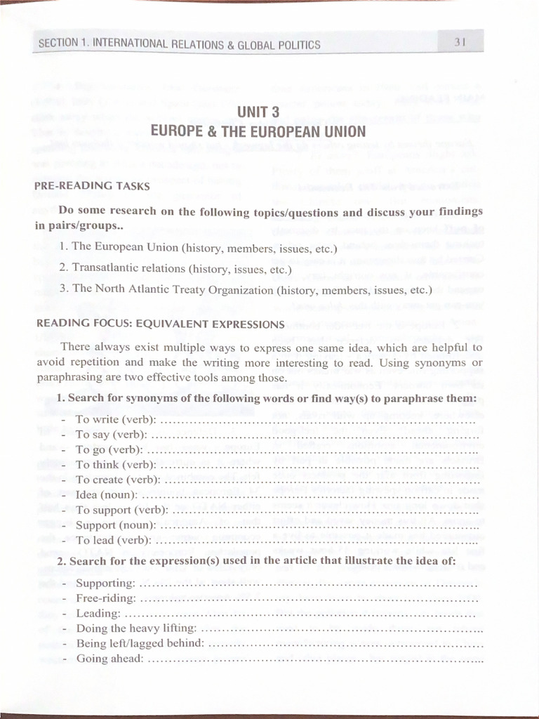 Section 1. International Relations & Global Politics | PDF