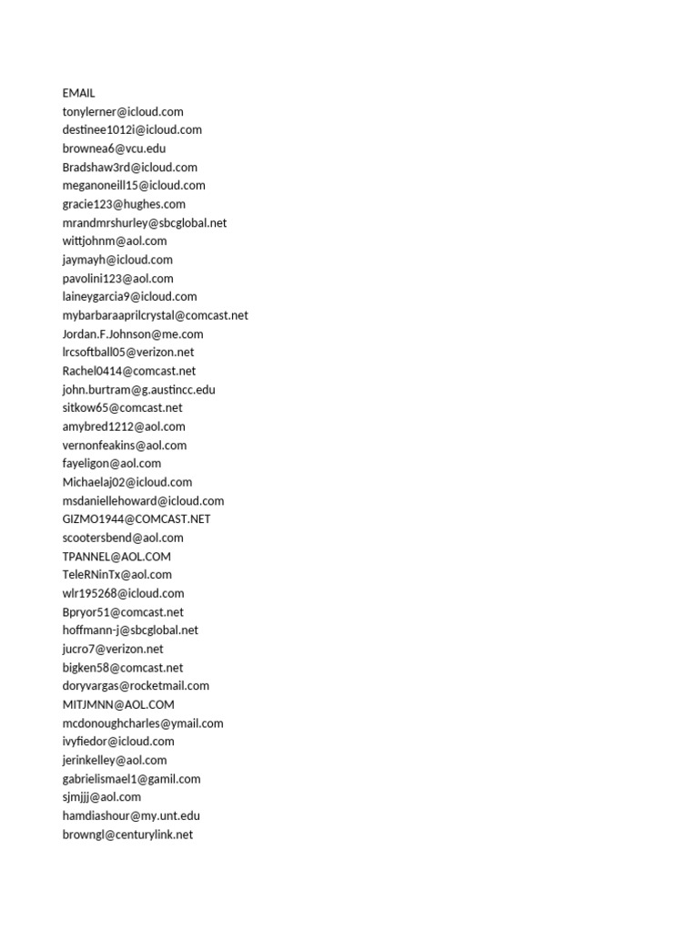 Email Address Compilation | PDF