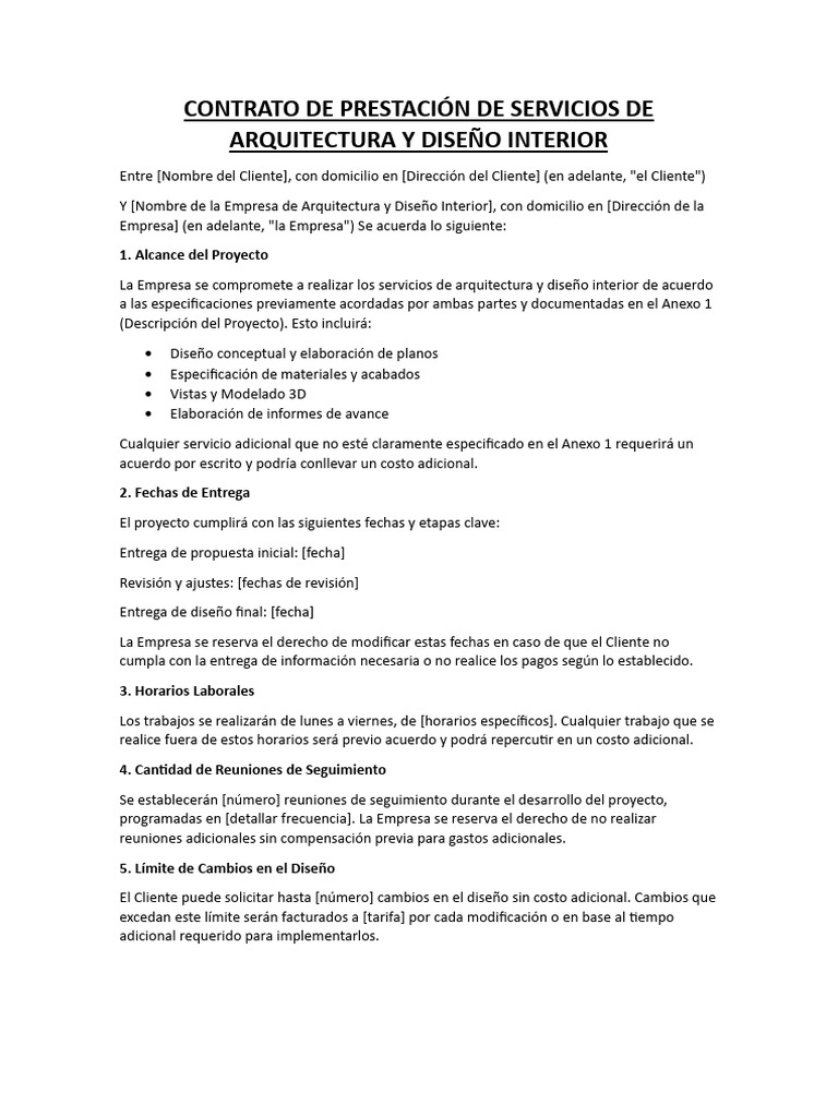 Contrato de Servicios de Arquitectura | PDF | Diseño | Business