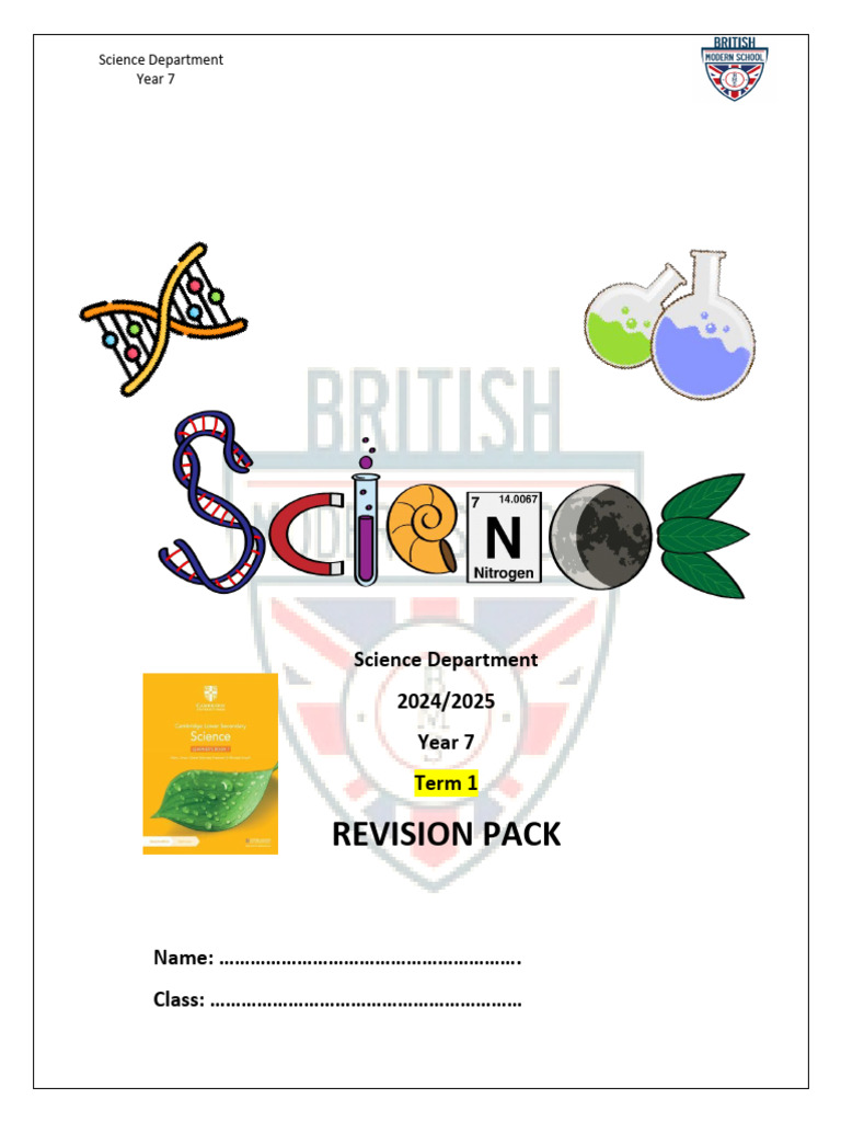 Year 7 Science Revision Pack 2024/2025 | PDF | Planets | Sun