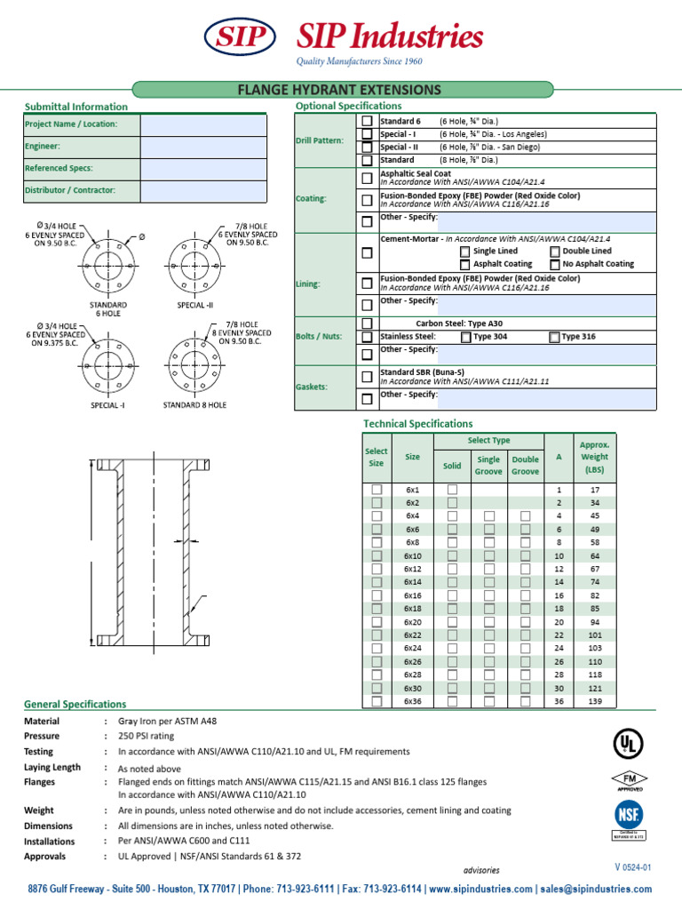 Standard Hydrant Extensions | PDF | Materials | Industrial Processes