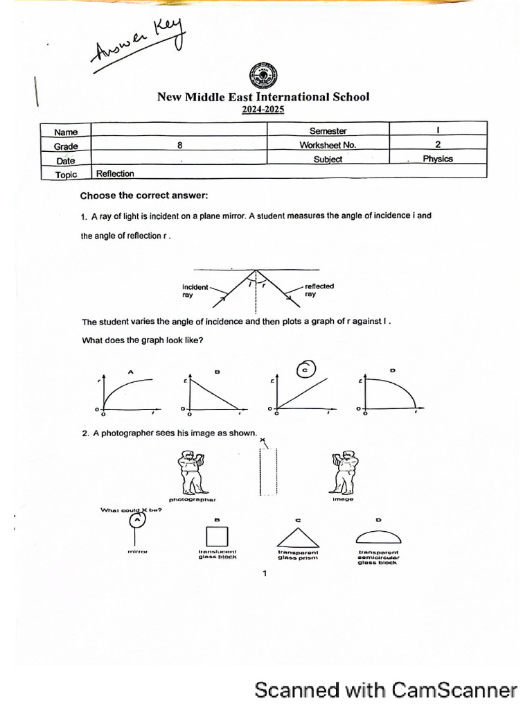 Ch23 Reflection Worksheet Solution | PDF