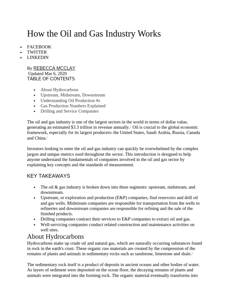 Understanding Oil and Gas Industry Basics | PDF | Petroleum | Petroleum ...