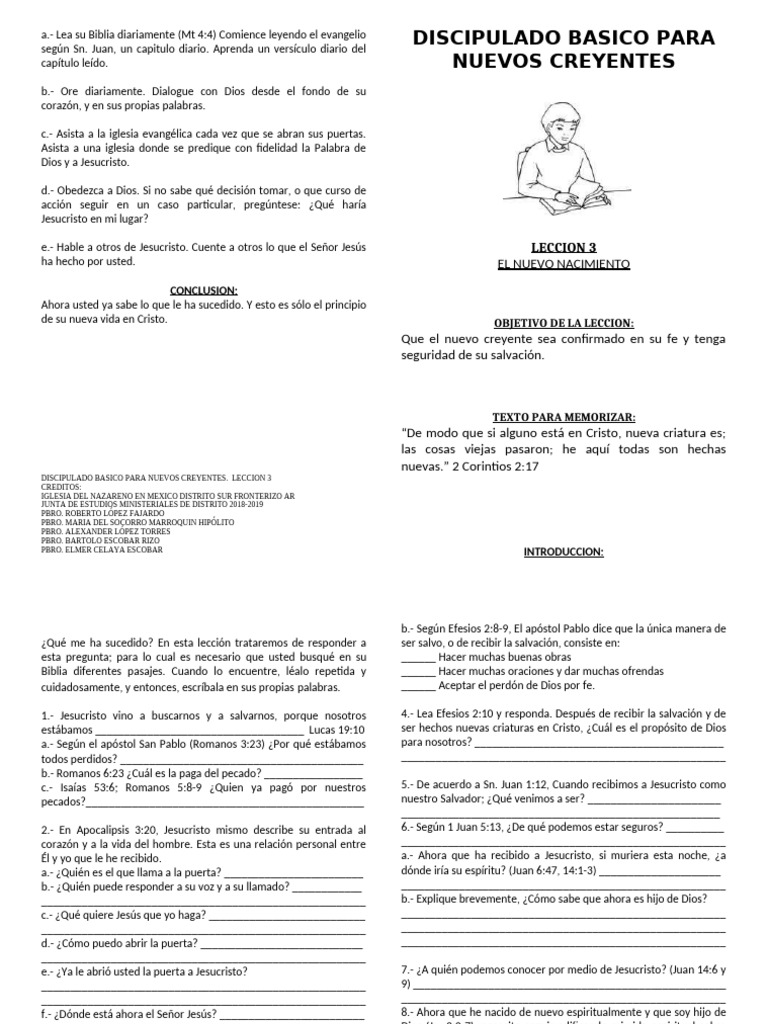 Guía de Discipulado para Nuevos Creyentes | PDF | Jesús | Cristo (título)