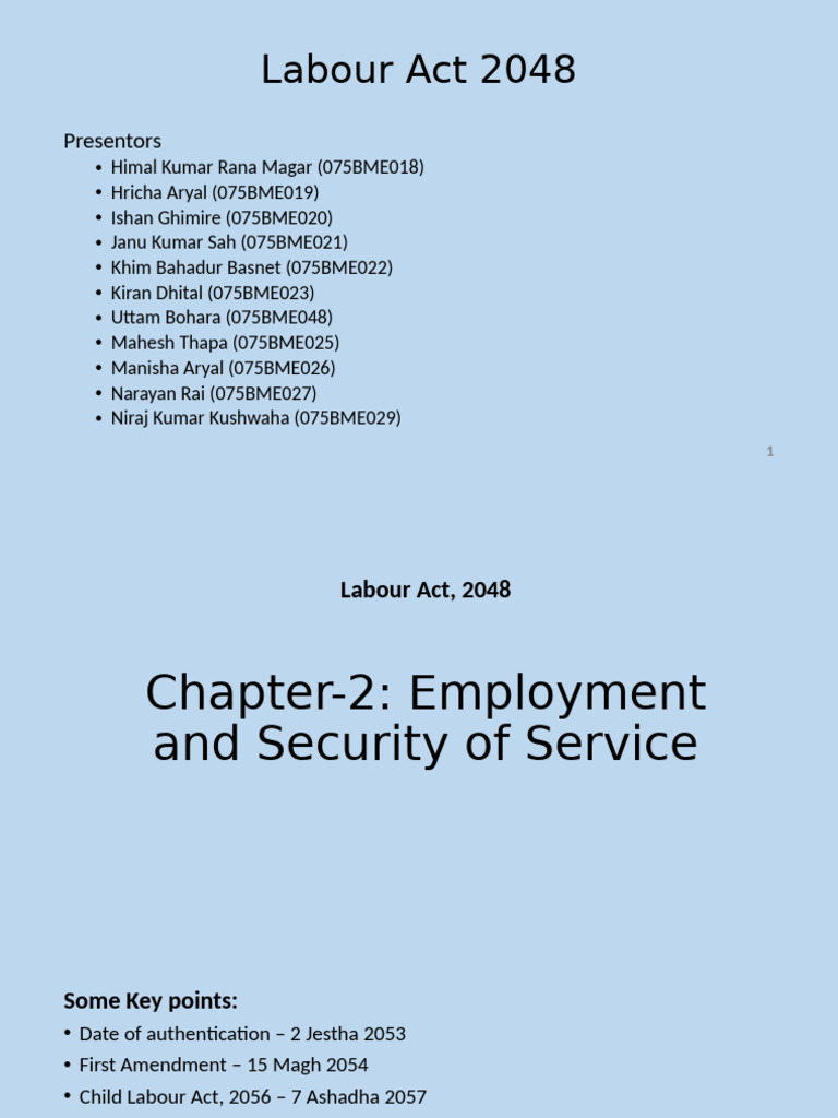 Overview of Labour Act 2048 | PDF | Employment | Strike Action
