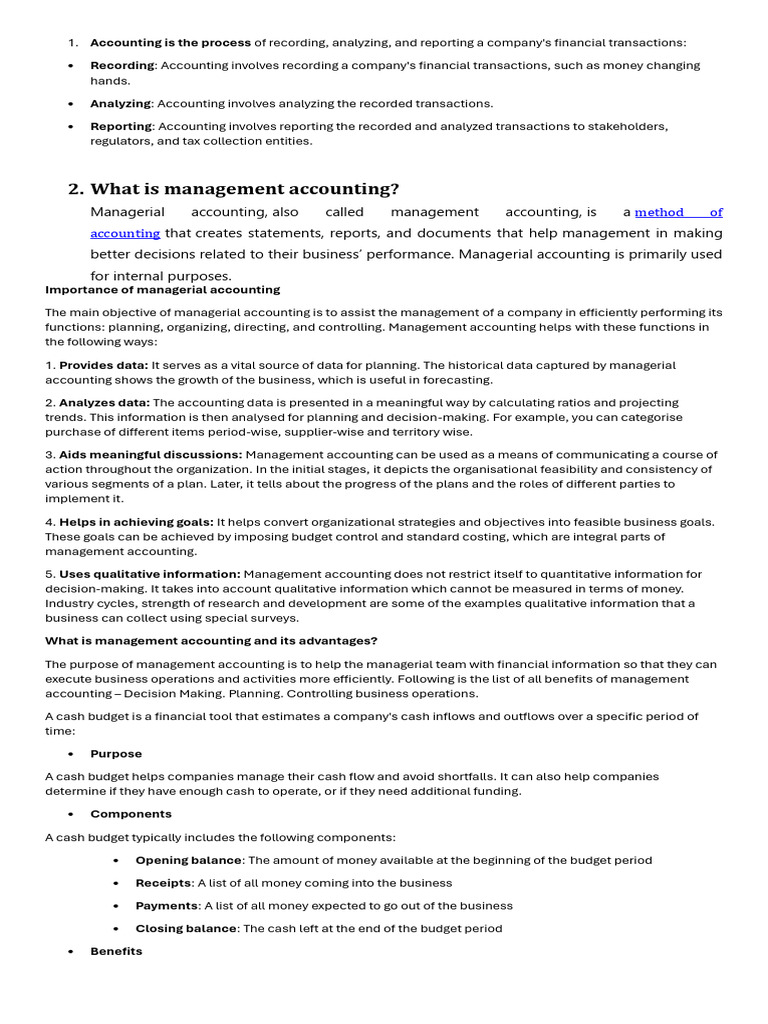 Management Accounting | PDF | Cost | Expense
