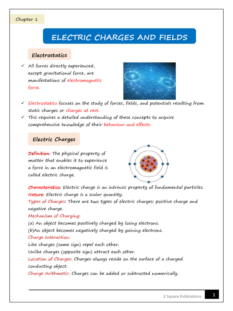 Electric Charges and Fields | PDF | Electric Charge | Electric Field