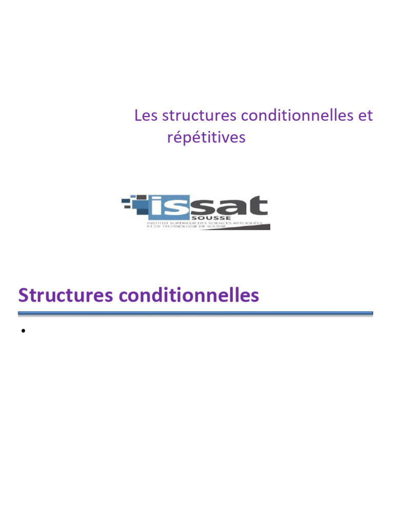 Structures conditionnelles et répétitives en C | PDF | Structure de ...