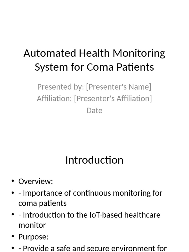 Automated Health Monitoring System Presentation | PDF | Monitoring ...