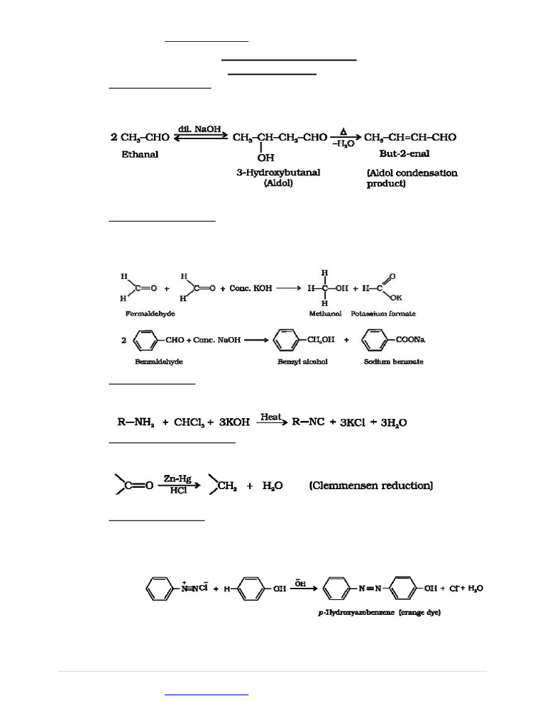 Key Organic Chemistry Name Reactions | PDF | Ester | Chemical Reactions