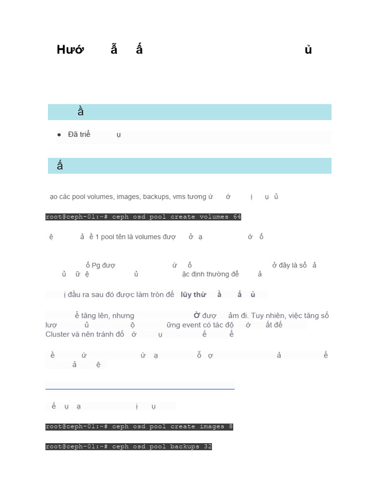2. Hướng dẫn cấu hình ceph làm backend của cinder, nova, glance | PDF