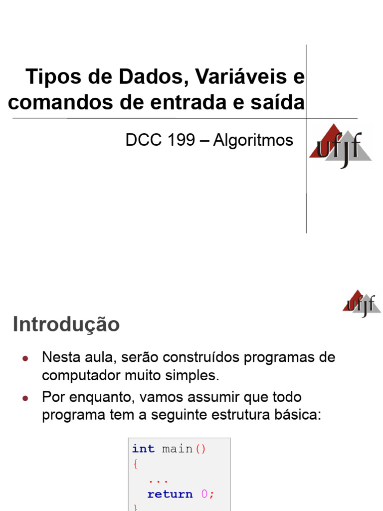 Tipos de Dados e Variáveis em C++ | PDF | Tipo de dados | Algoritmos