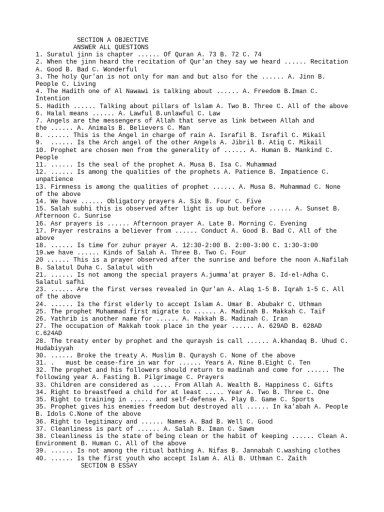 1. jss2 3term | PDF | Muhammad | Prophets And Messengers In Islam