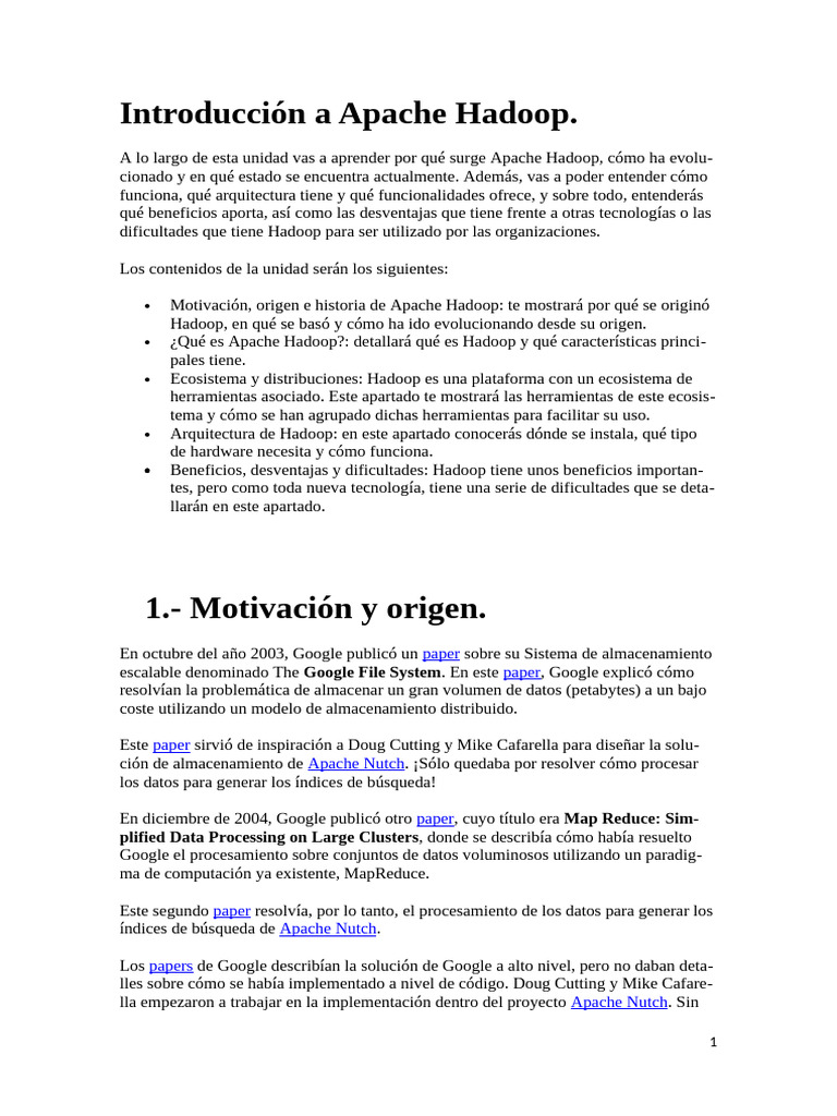 Introducción a Apache Hadoop y su Ecosistema | PDF | Apache Hadoop ...