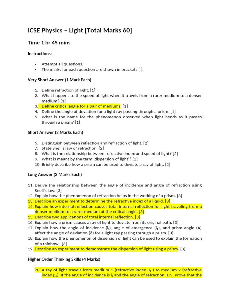 Light | PDF | Refraction | Refractive Index