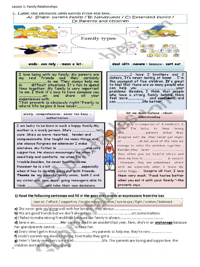 Lesson 1 Family Relationships | PDF