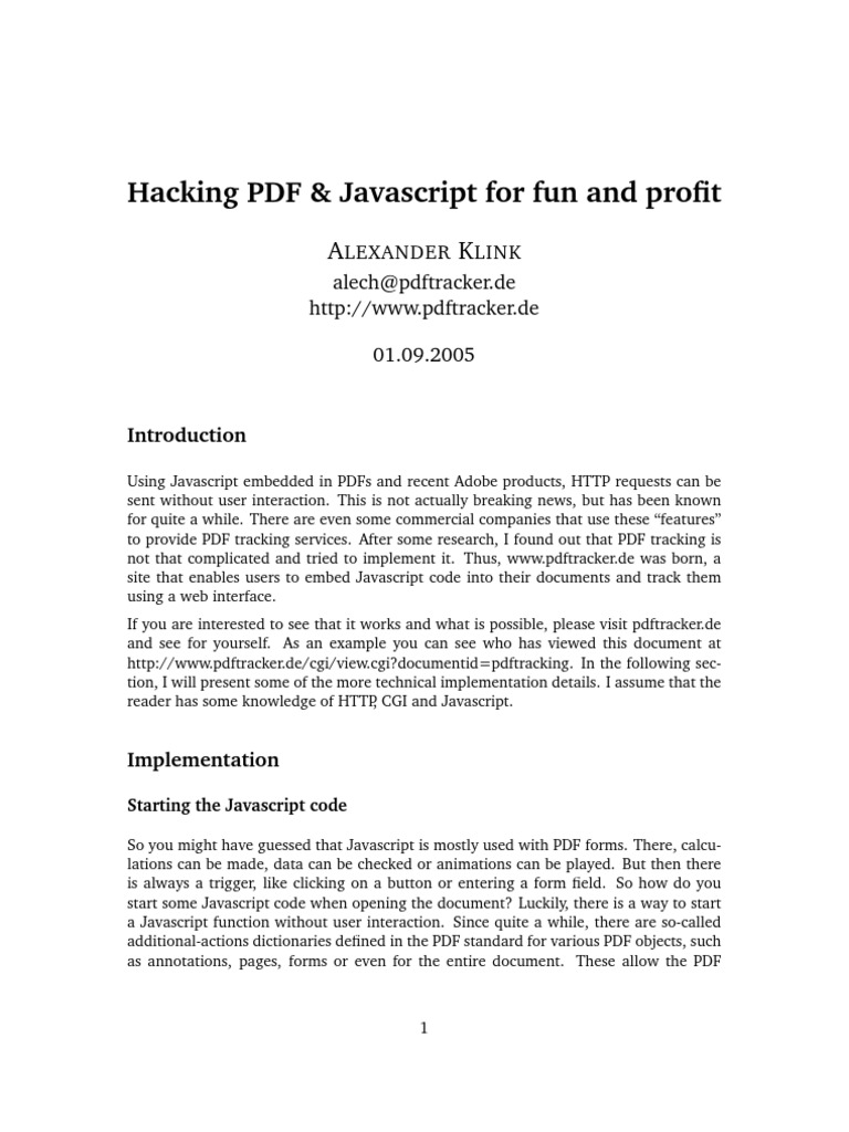 Hacking Pdfs