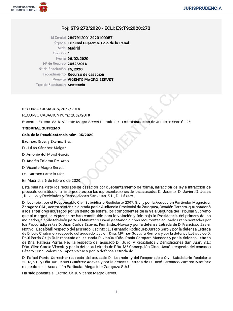 STS-2020 35 | PDF | Sentencia (ley) | Caso de ley