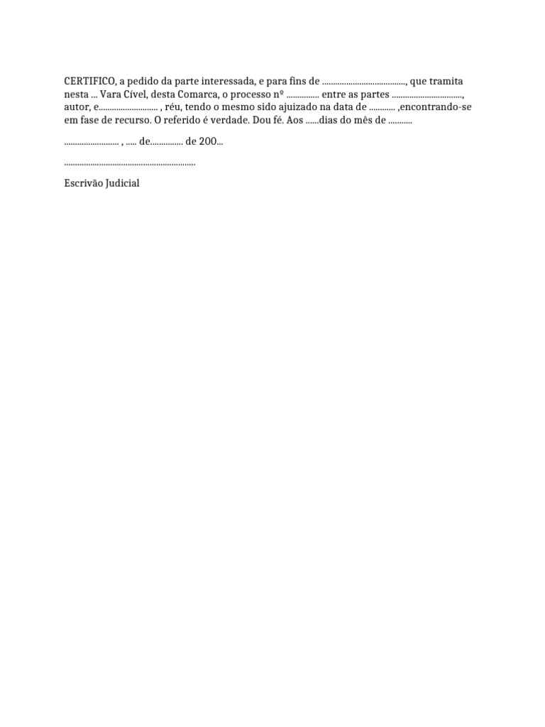 Modelo de Certidao Emitida em Cartorio | PDF