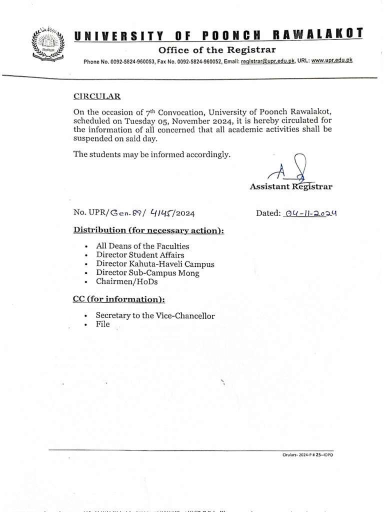 Circular Convocation | PDF