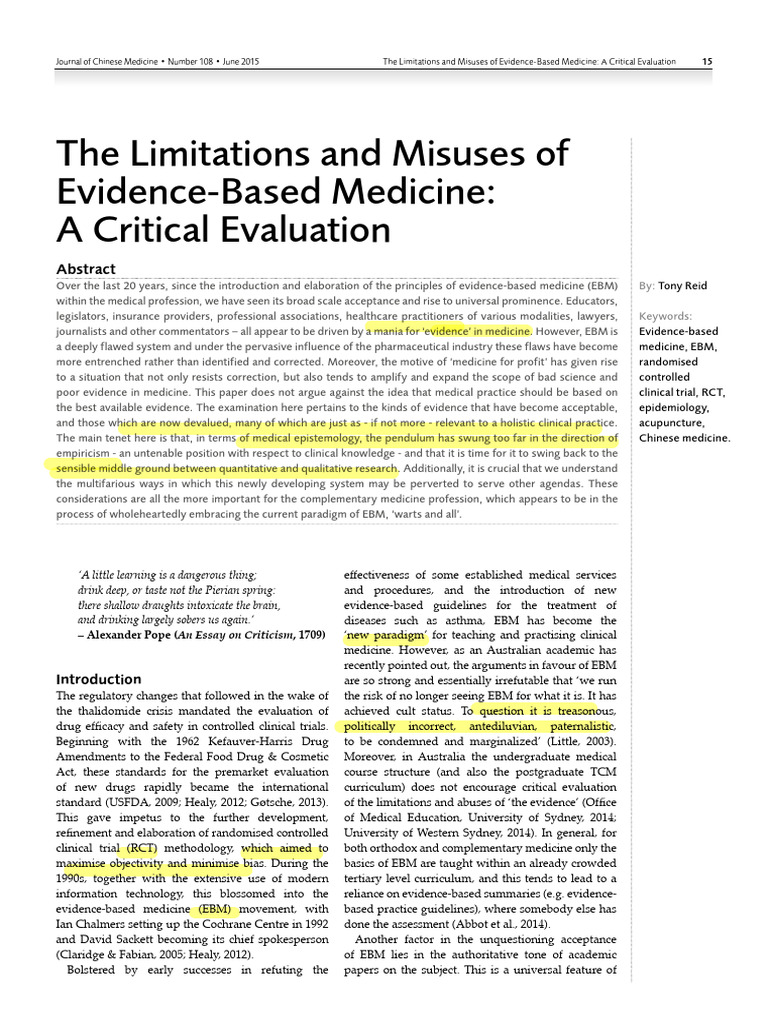Chinese Medicine Philosophy | PDF | Randomized Controlled Trial ...