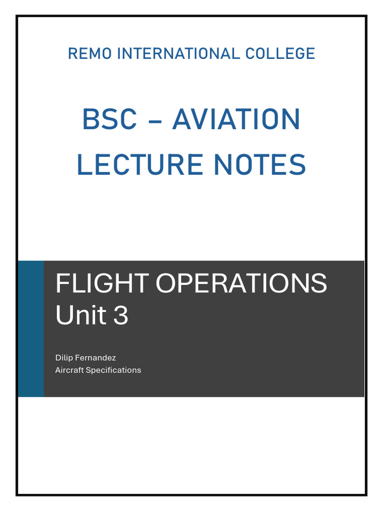 Flight Operations - Unit 3 | PDF | Aircraft | Aviation