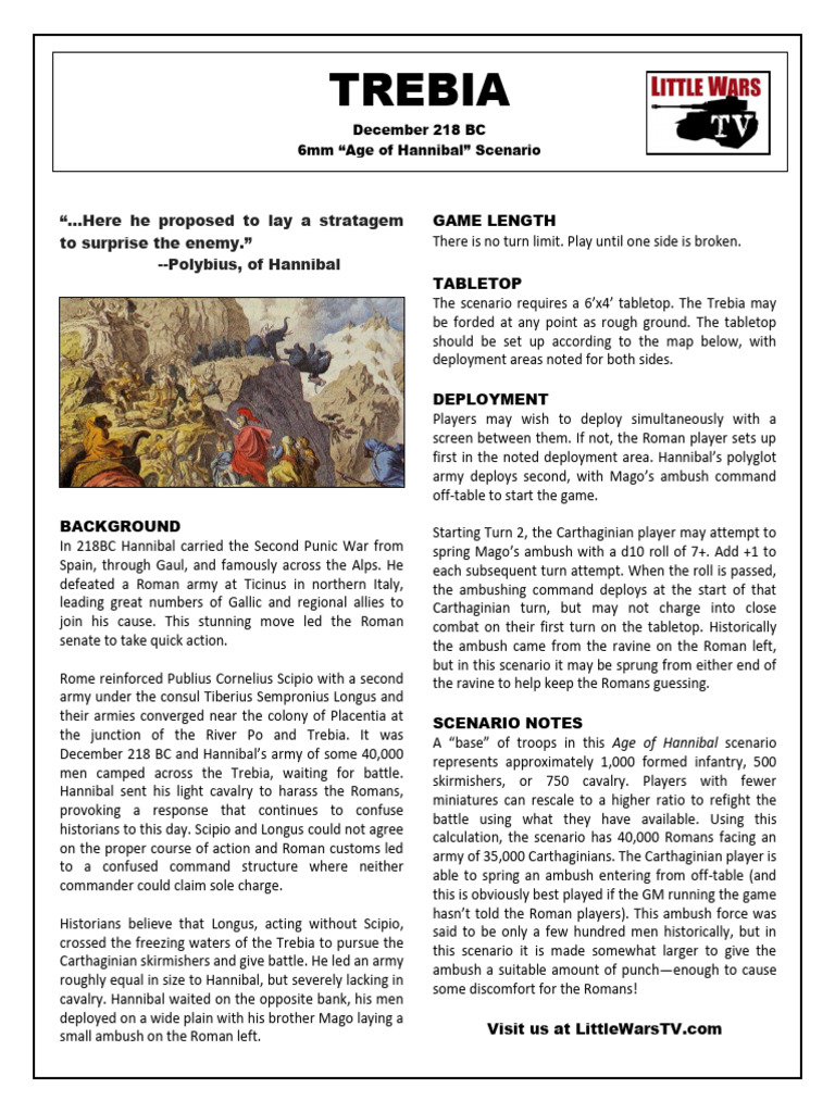 e106_trebia_scenario | PDF | Hannibal | Roman Republic