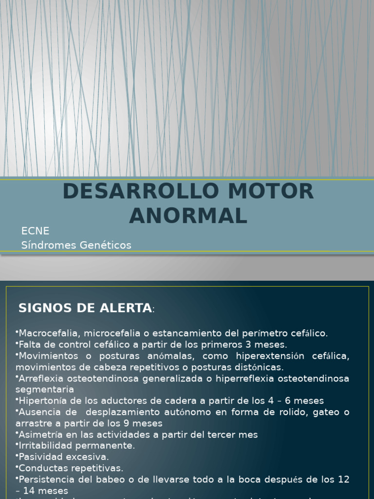 1-Desarrollo Motor Anormal. Ecne y S. Geneticos | PDF | Medicina ...