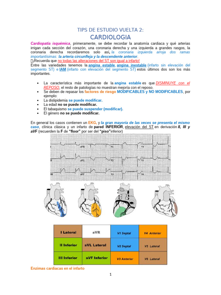CARDIO | PDF | Infarto de miocardio | Electrocardiografia