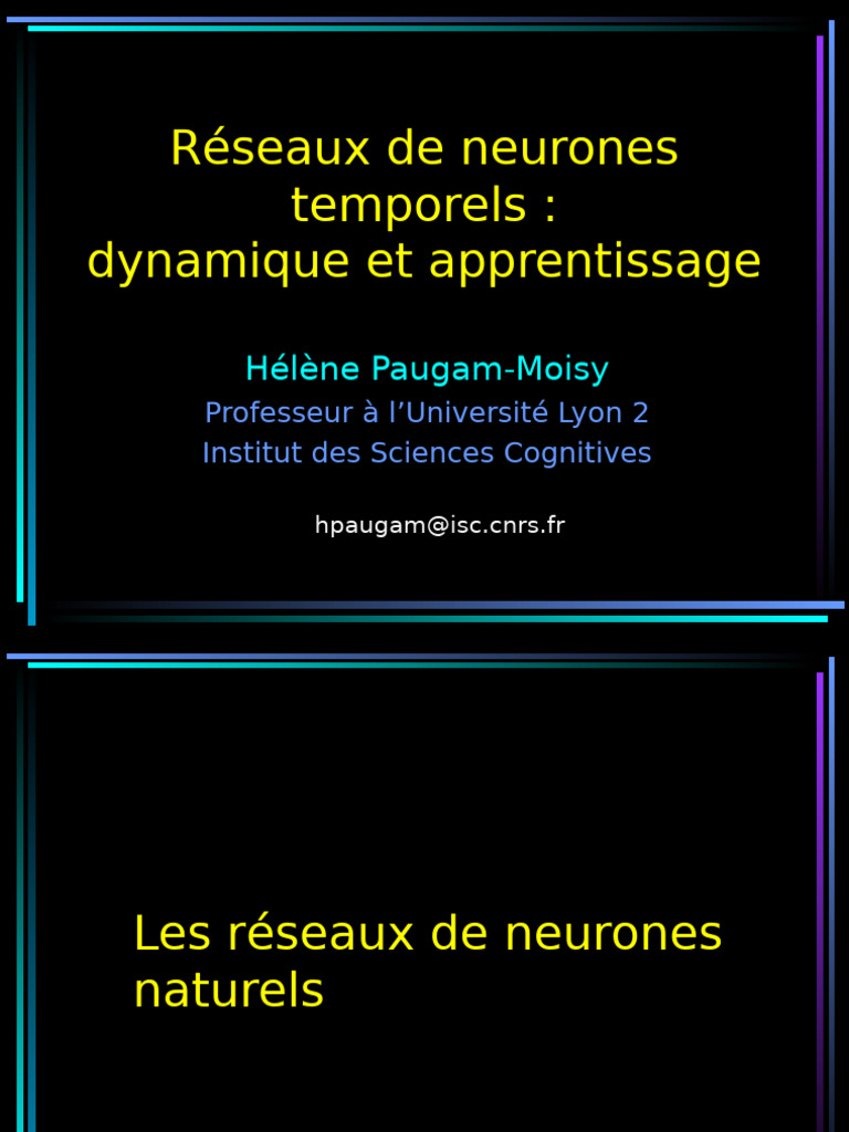 coursHPM M2 RIA Nov05 | PDF | Réseau de neurones artificiels | Neurone