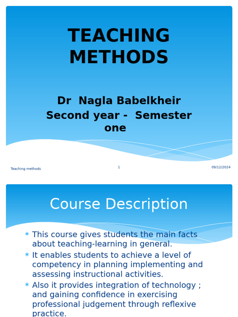 Class 1 Teaching Methods Overview | PDF | Teaching Method | Teachers