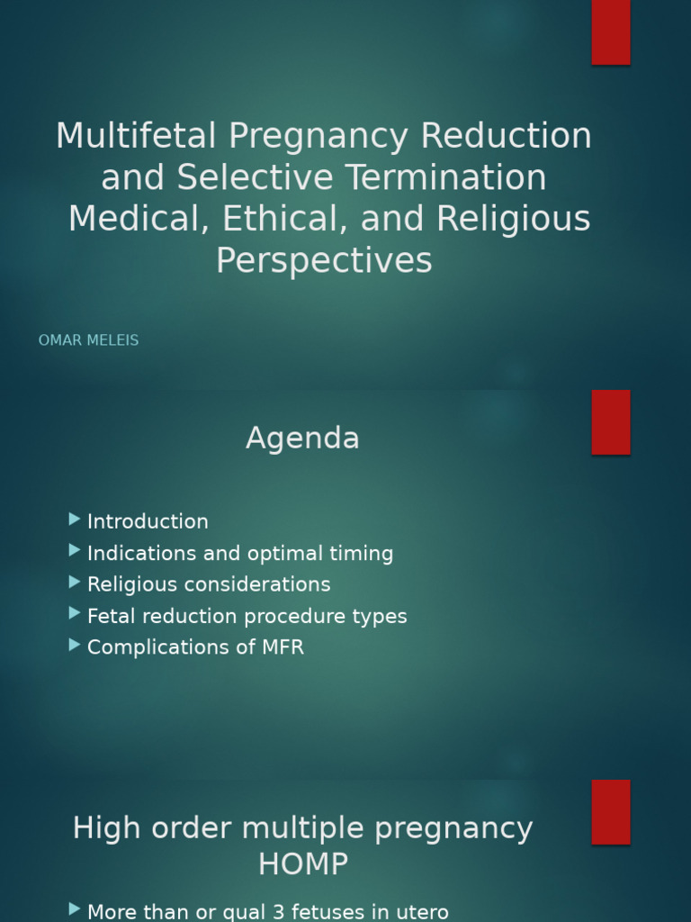 Fetal reduction | PDF | Pregnancy | Multiple Births