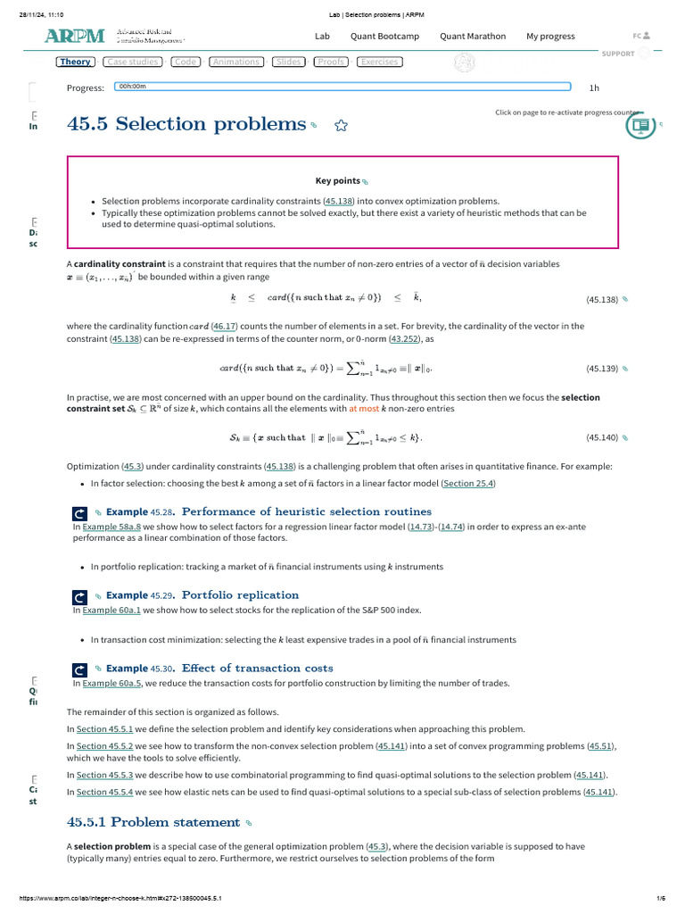 Lab - Selection Problems - ARPM | PDF | Mathematical Optimization ...