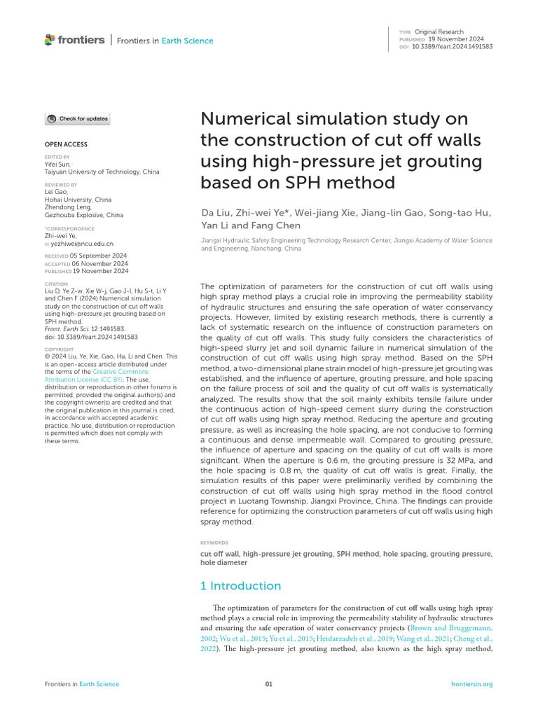 Numerical Simulation Study On The Construction of | PDF | Viscosity ...