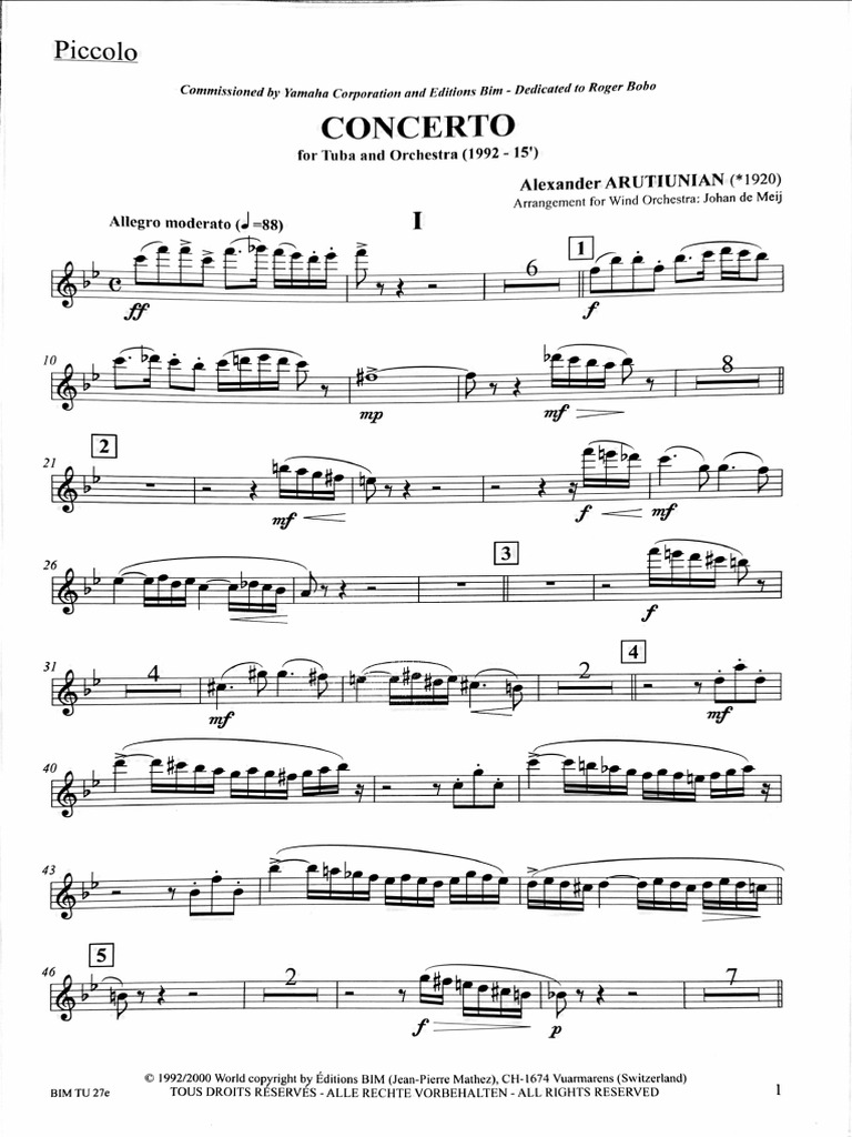 Piccolo | PDF | Orchestras | Compositions For Orchestra