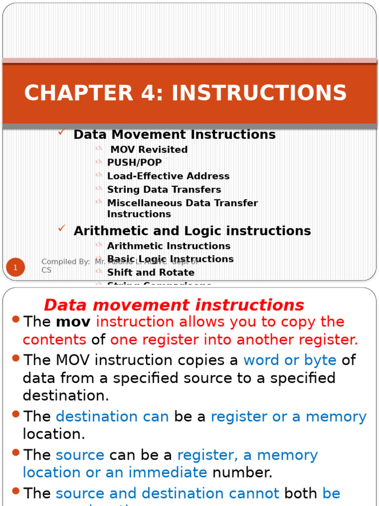 Data Movement and Arithmetic Instructions | PDF | Integrated Circuit ...