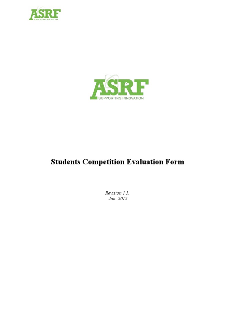Student Competition Evaluation Form | PDF | Performance Appraisal ...