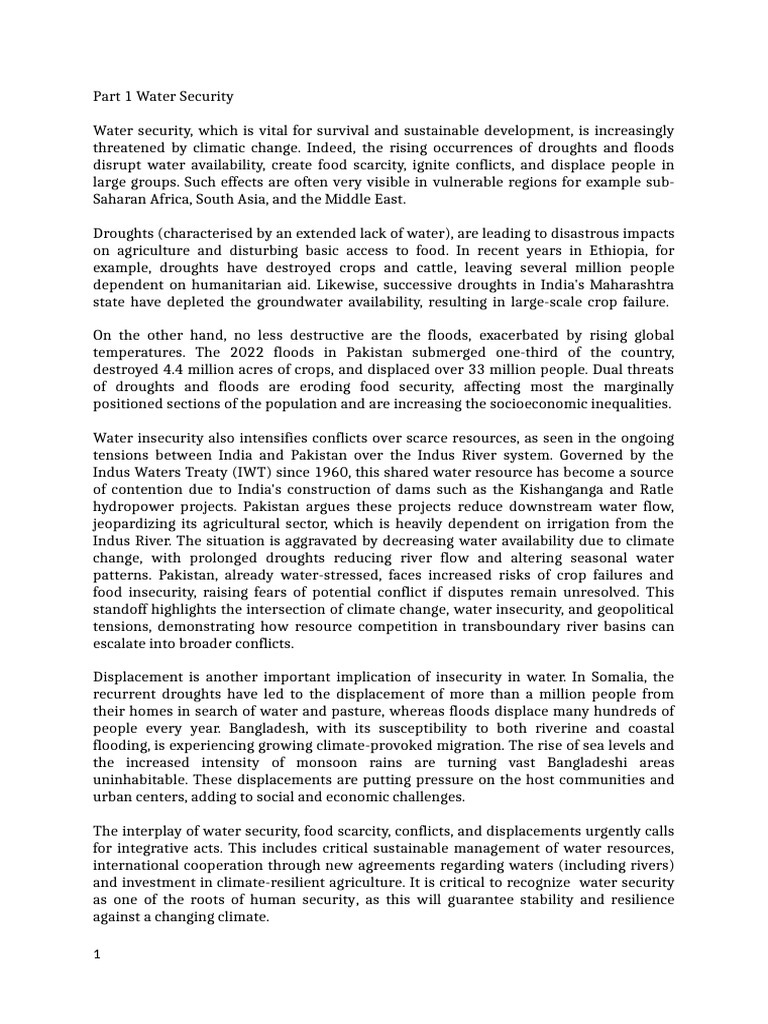 Water Security Pdf Water Security Drought