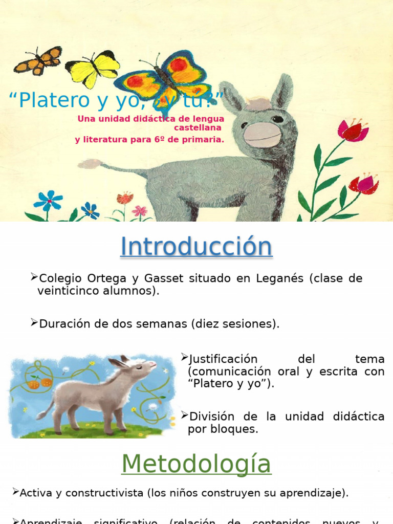 Unidad Didáctica: Platero y Yo 6º Primaria | PDF | Comunicación