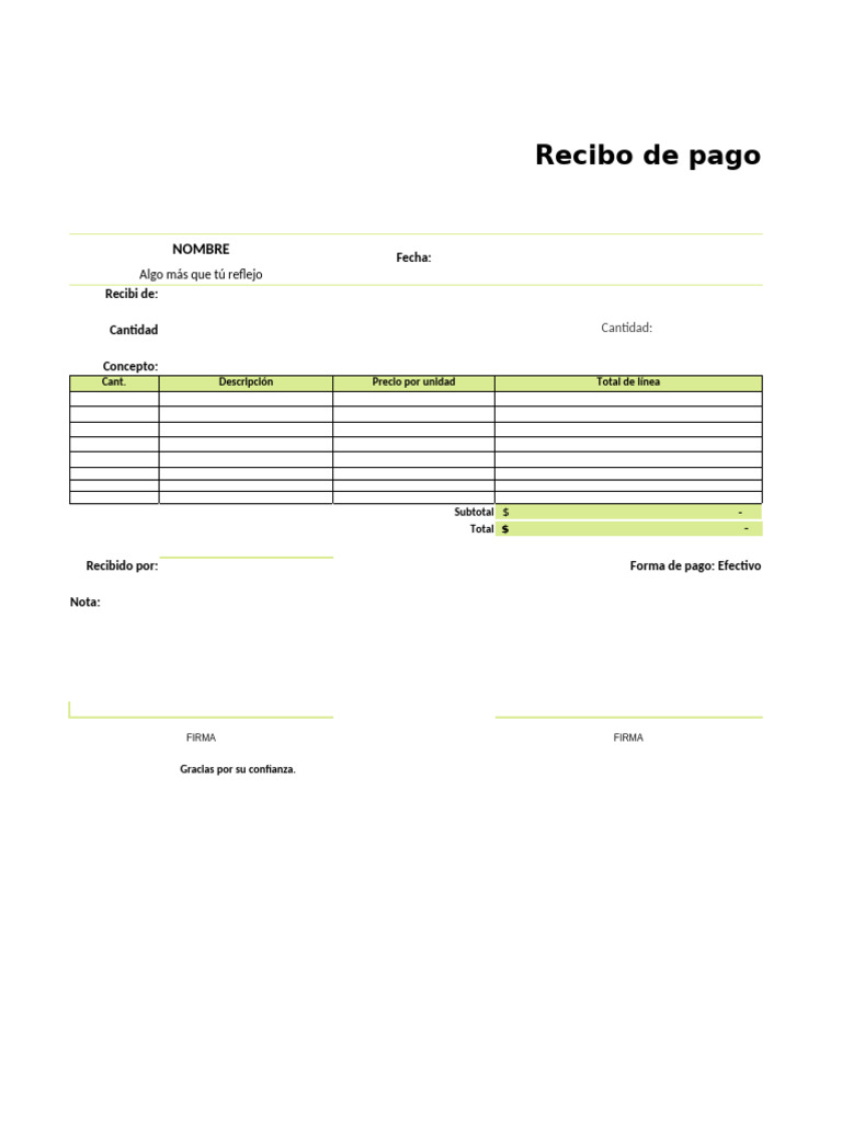 Formato Recibo de Pago | PDF