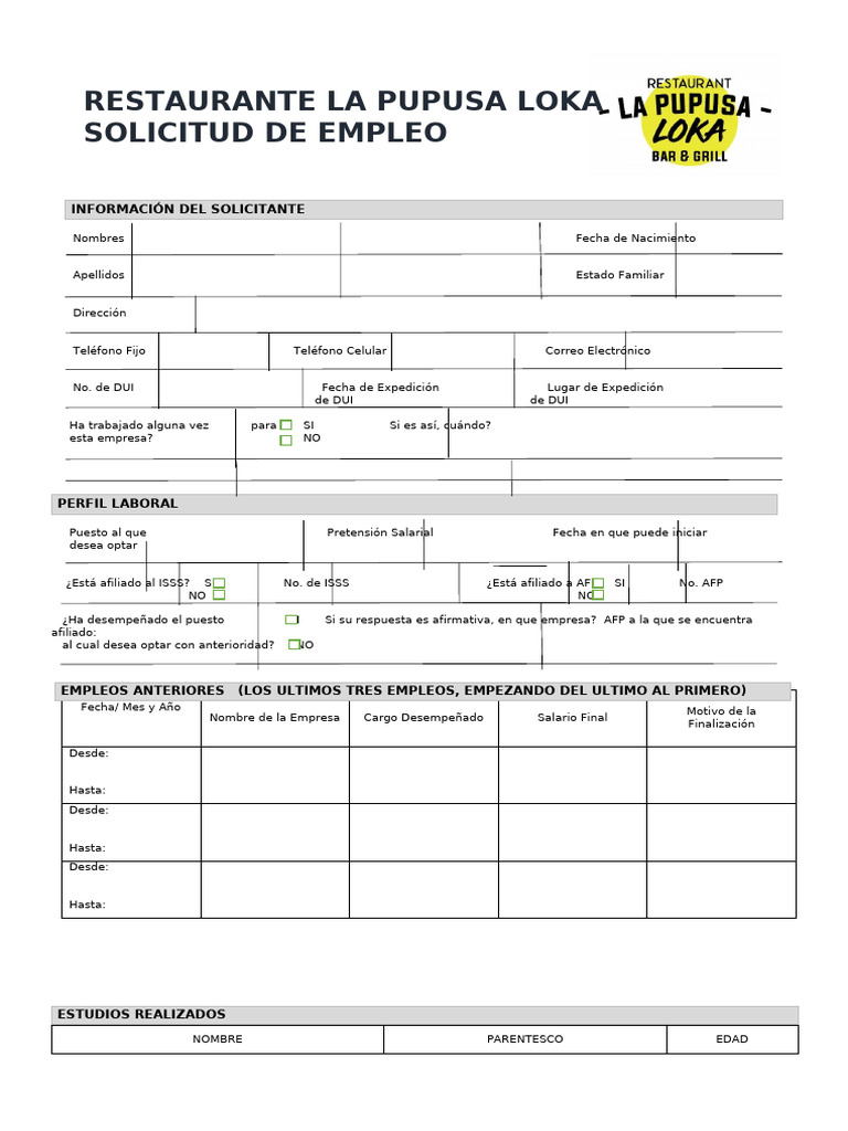 Modelo de Solicitude Empleo | PDF
