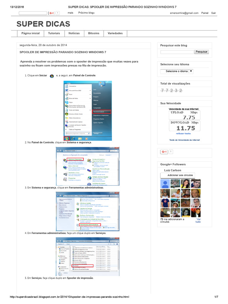 Spooler de Impressão Parando Sozinho Windows 7 | PDF | Microsoft ...